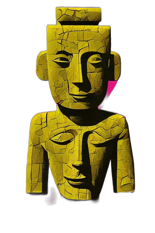 mask, face, jewelry, staff, 3d render, concept art, photorealistic, cartoon transparent PNG cut-out