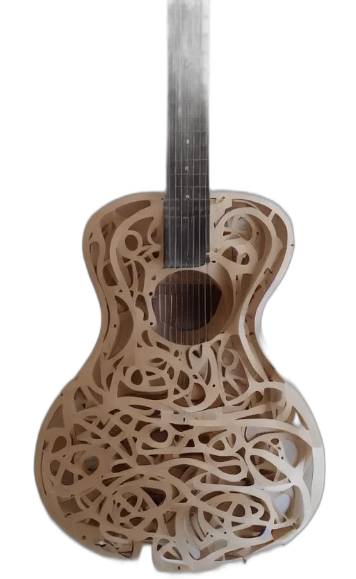3d render, photorealistic, guitar, made, using, ikea, furniture transparent PNG cut-out