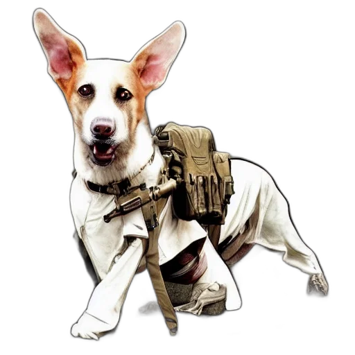 jacket, animal, weapon, staff transparent PNG cut-out