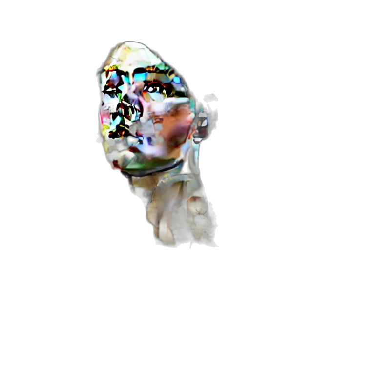 jewelry, mask, crown, face, 3d render, vaporwave, pixel art, photorealistic transparent PNG cut-out