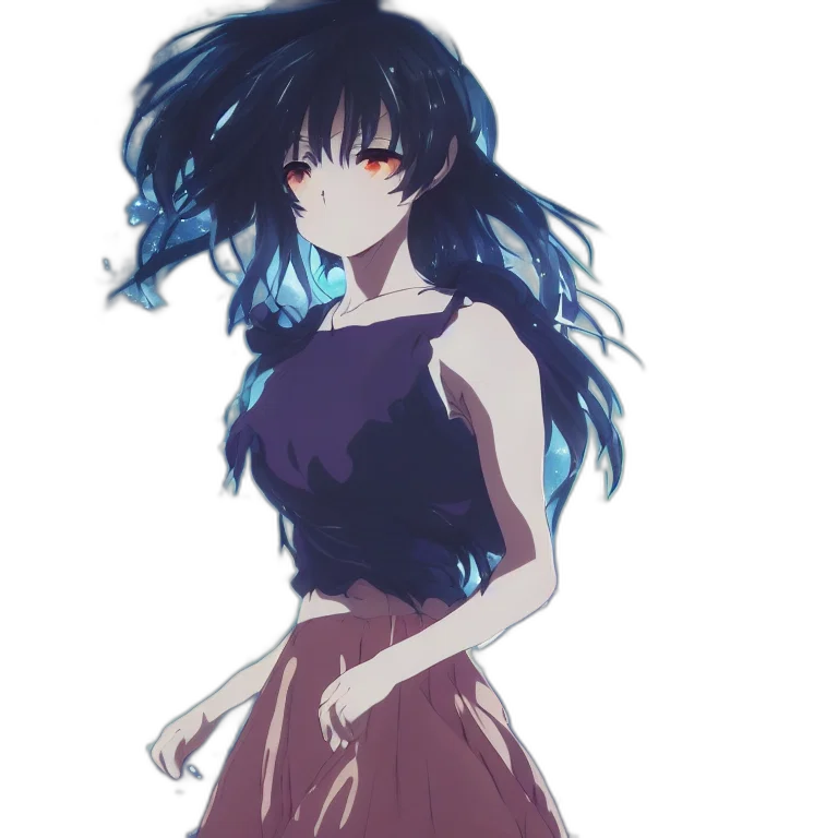 dress, hair, flower, creature transparent PNG cut-out