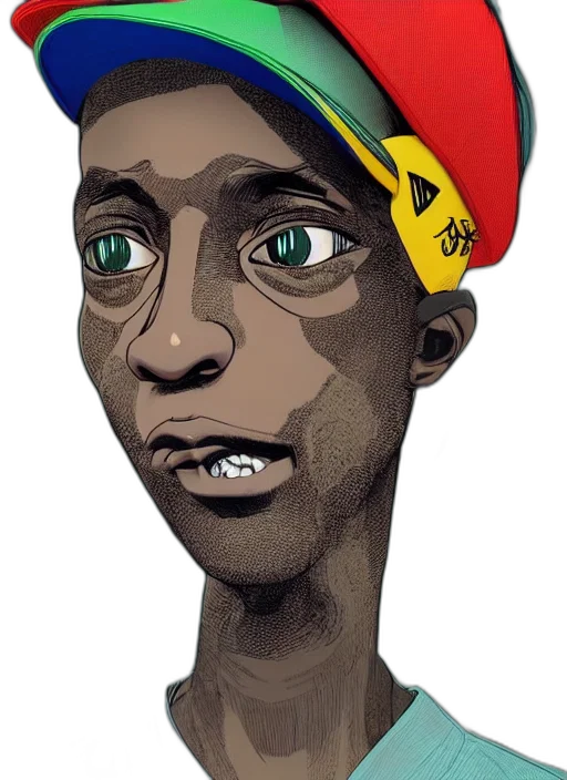 face, hat, staff, mask, cartoon, concept art, photorealistic, comic book art transparent PNG cut-out
