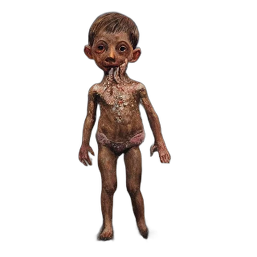 creature, mask, face, staff, 3d render, concept art, full, shot transparent PNG cut-out