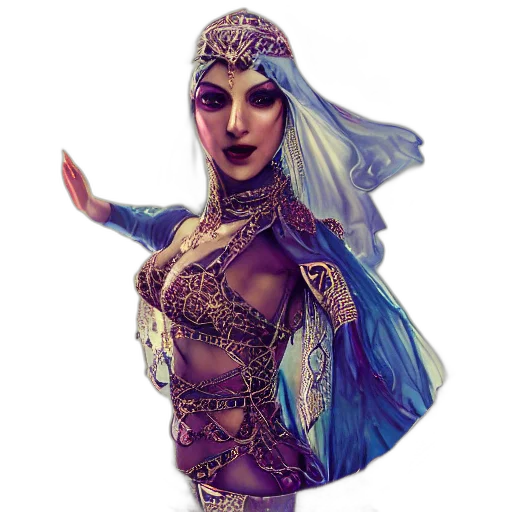 dress, fantasy art, concept art, comic book art, pixel art, blue, beautiful, arabian transparent PNG cut-out