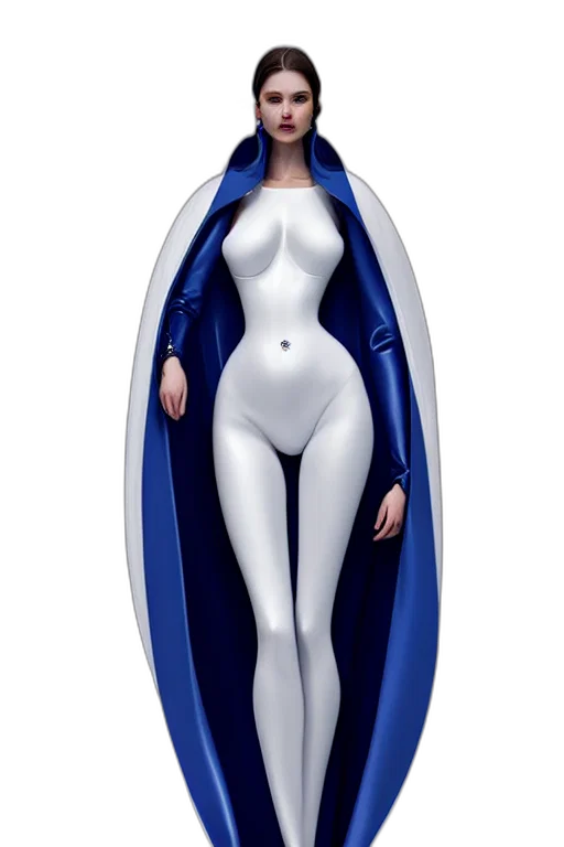 dress, robot, concept art, 3d render, fantasy art, comic book art, blue, detailed transparent PNG cut-out