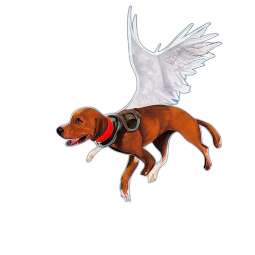 animal, staff, concept art, pixel art, photorealistic, watercolor, flying, dog transparent PNG cut-out