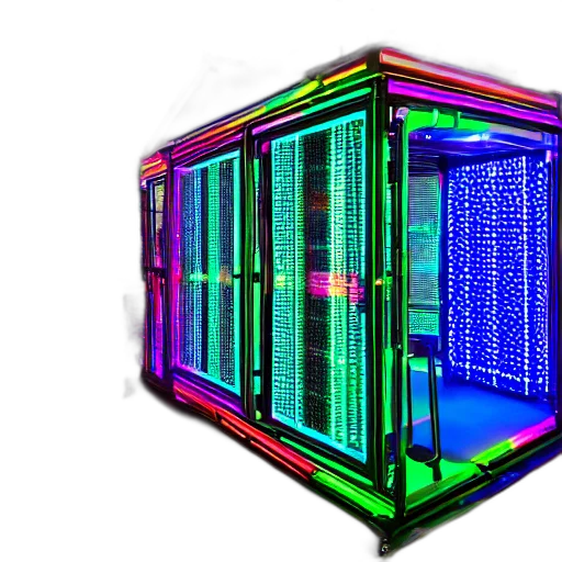 robot, building, 3d render, cyberpunk transparent PNG cut-out