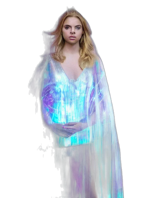 dress, jacket, staff, creature transparent PNG cut-out