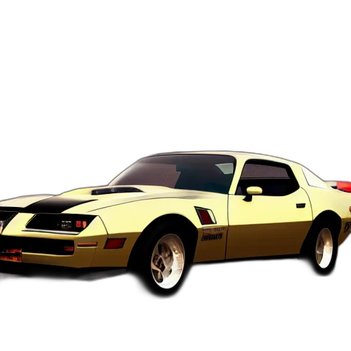 car, 3d render, photorealistic, concept art, pixel art, golden, black, pontiac transparent PNG cut-out