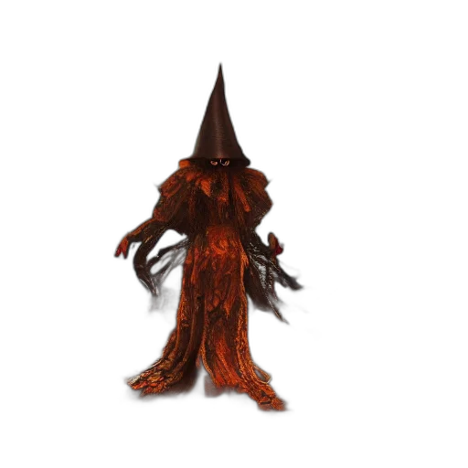 creature, staff, hat, dress transparent PNG cut-out