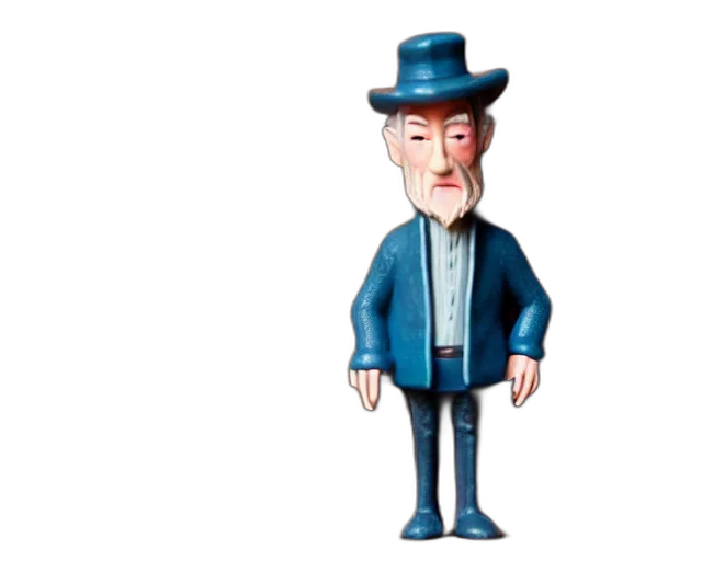 hat, staff, 3d render, concept art, cartoon, photorealistic, ian, mckellen transparent PNG cut-out