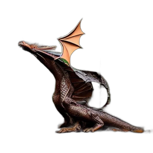 dragon, creature, animal, staff, concept art, 3d render, photorealistic, fantasy art transparent PNG cut-out
