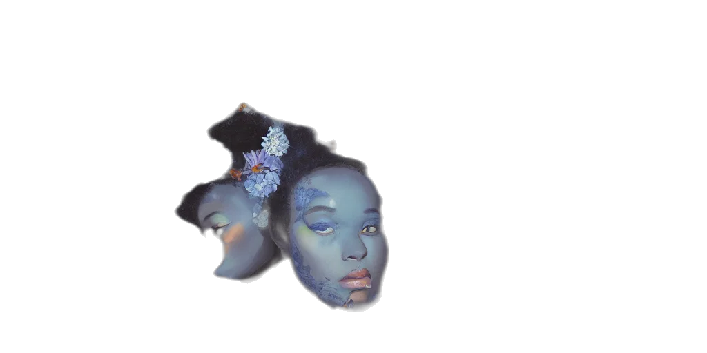 crown, face, mask, creature, vaporwave, photorealistic, concept art, 3d render transparent PNG cut-out
