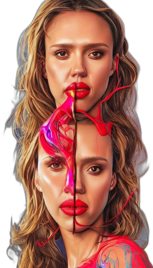 face, hair, photorealistic, comic book art, concept art, 3d render, neon lights, fire transparent PNG cut-out