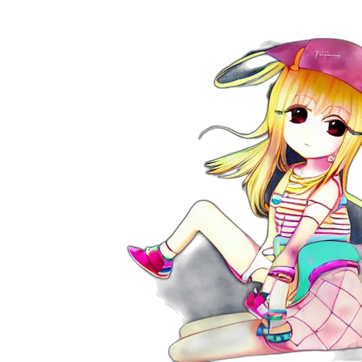 hat, anime, cartoon, pixel art, 3d render, neon, colorful, pastel transparent PNG cut-out