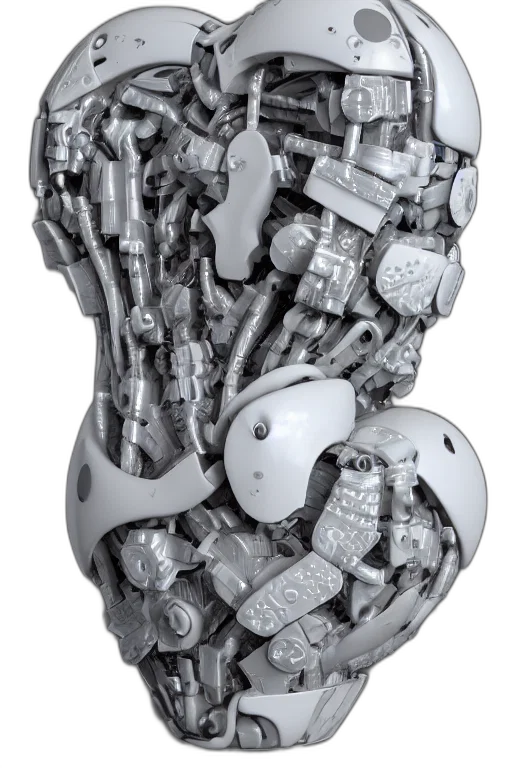 robot, jewelry, crown, mask, 3d render, concept art, cyberpunk, cybernetic transparent PNG cut-out