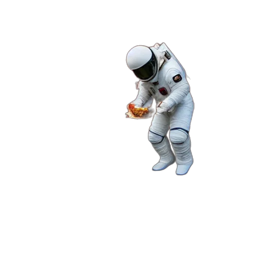 robot, food, staff, creature, 3d render, pixel art, concept art, outer space transparent PNG cut-out