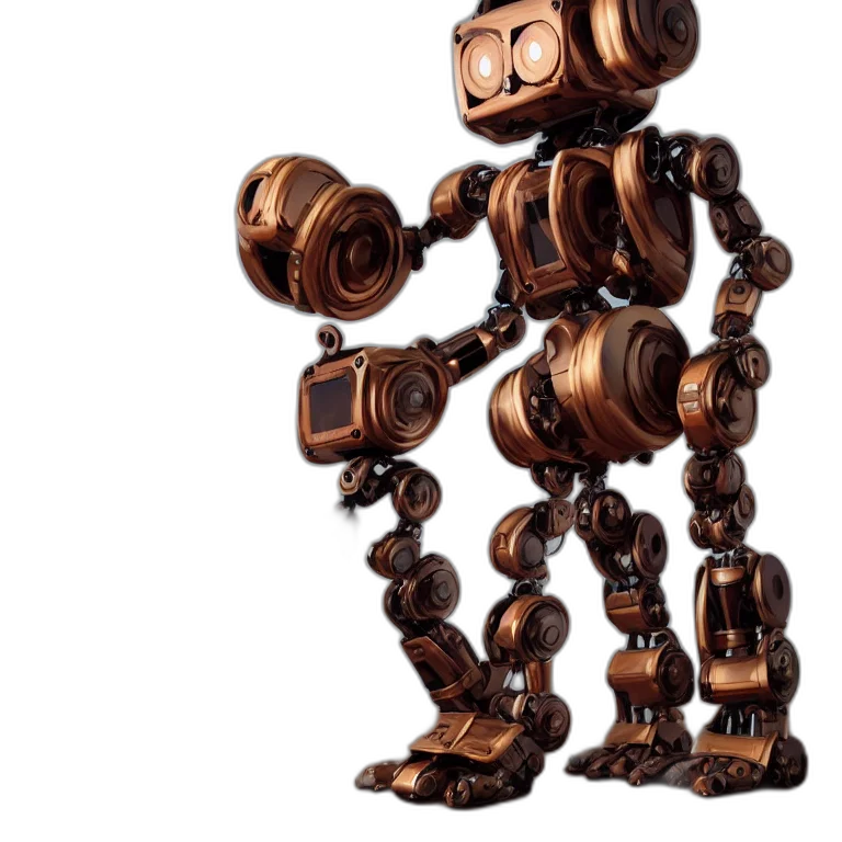 robot, creature, animal, staff transparent PNG cut-out