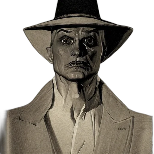 mask, face, hat, jacket, comic book art, concept art, cartoon, 3d render transparent PNG cut-out