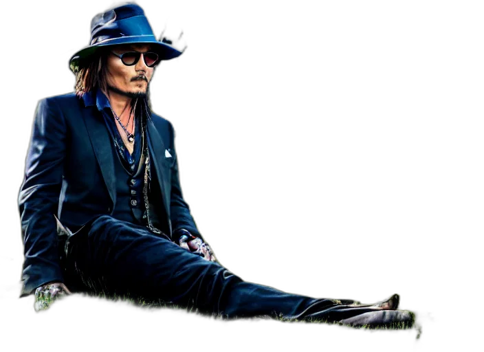 hat, jacket, concept art, photorealistic, photo, still, johnny, depp transparent PNG cut-out