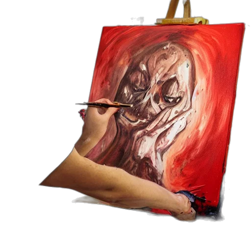 face, mask, creature, dragon, photorealistic, oil painting, concept art, fantasy art transparent PNG cut-out