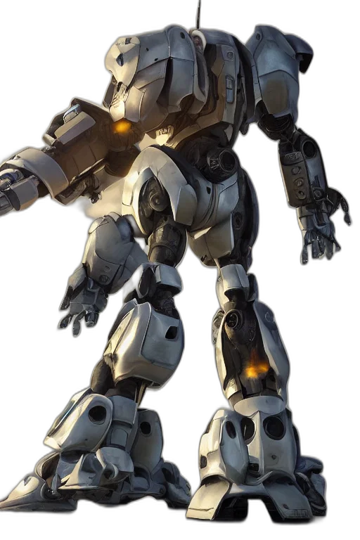 robot, weapon, concept art, 3d render transparent PNG cut-out