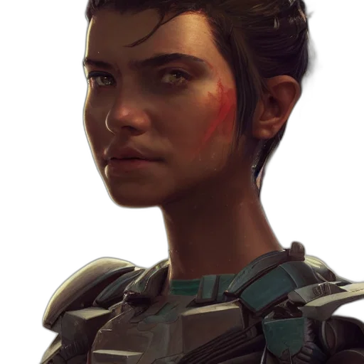 face, robot, staff, weapon, concept art, photorealistic, fantasy art, cyberpunk transparent PNG cut-out