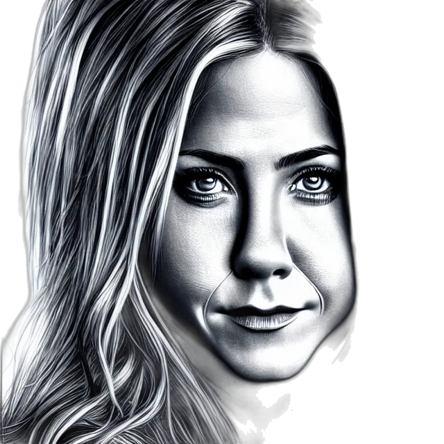 face, photorealistic, cartoon, pencil sketch, oil painting, aniston, chrome, stamp transparent PNG cut-out