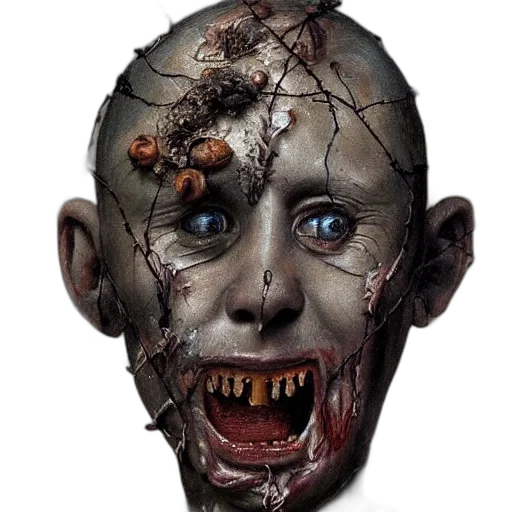 face, mask, creature, staff, concept art, photorealistic, 3d render, fantasy art transparent PNG cut-out