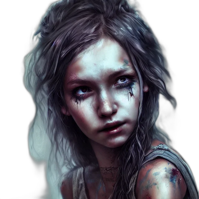 face, creature, fantasy art, photorealistic, concept art, oil painting, neon lights, blue transparent PNG cut-out