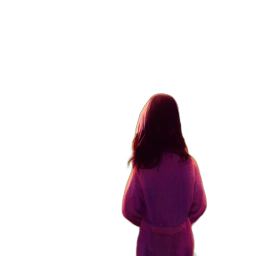 dress, jacket, hair, staff transparent PNG cut-out