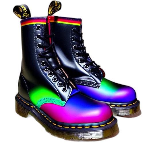 shoes, cyberpunk, vaporwave, 3d render transparent PNG cut-out