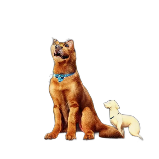 staff, animal, creature, 3d render, pixel art, concept art, photorealistic, dogs transparent PNG cut-out