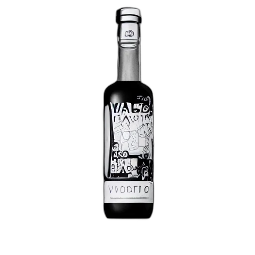 bottle, vodka, modern, design transparent PNG cut-out