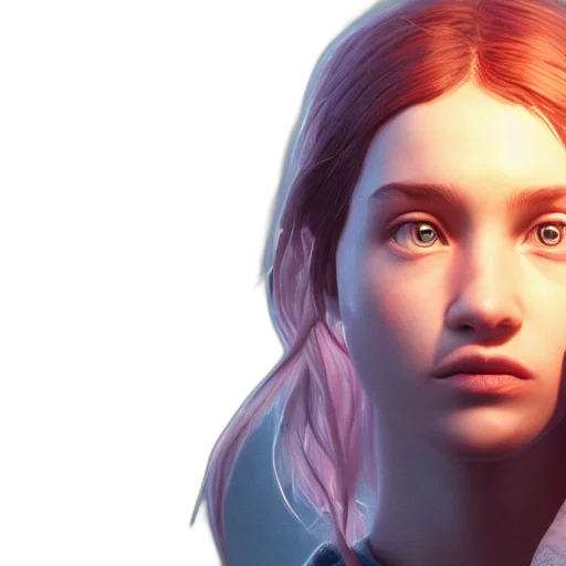 face, concept art, photorealistic, fantasy art, 3d render, neon lights, pastel, blue transparent PNG cut-out
