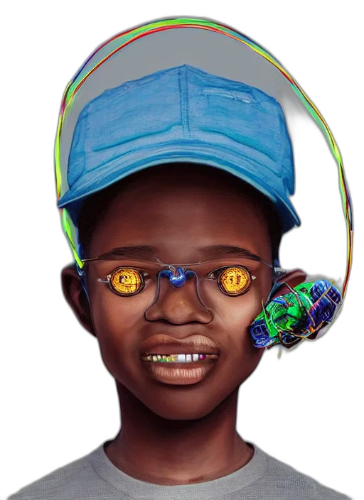 face, mask, robot, creature, concept art, cartoon, vaporwave, cyberpunk transparent PNG cut-out