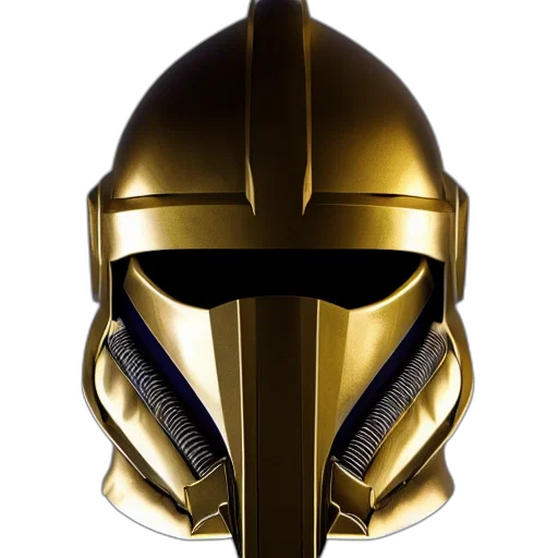 mask, 3d render, concept art, photorealistic, golden, realistic, crusader, helm transparent PNG cut-out