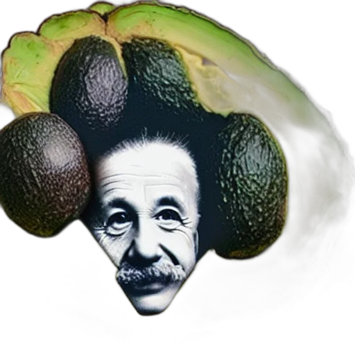food, hat, crown, face, photorealistic, concept art, einstein, inside transparent PNG cut-out