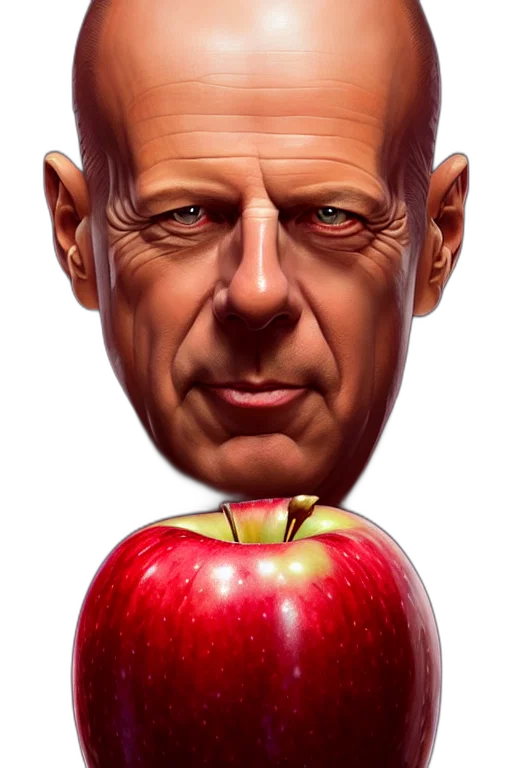 face, mask, photorealistic, cartoon, concept art, watercolor, bruce, willis transparent PNG cut-out