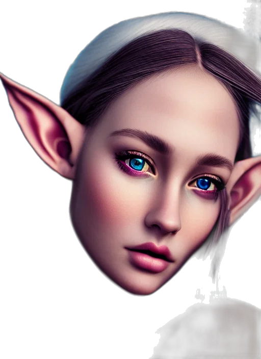 face, jewelry, fantasy art, photorealistic transparent PNG cut-out