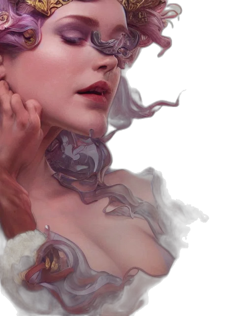 dress, crown, face, mask, fantasy art, concept art, photorealistic, cyberpunk transparent PNG cut-out