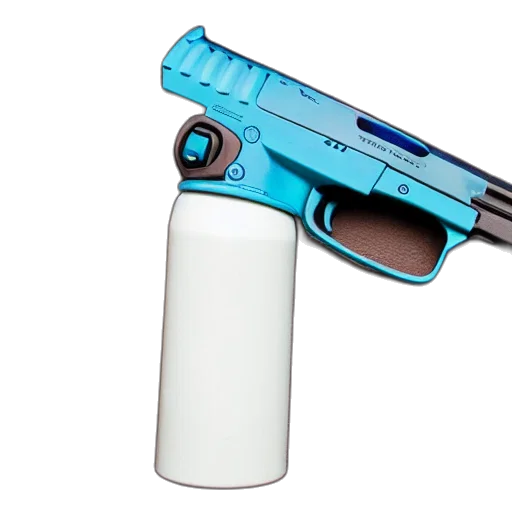 weapon, staff, bottle, 3d render, concept art, blue, hand, sanitizer transparent PNG cut-out