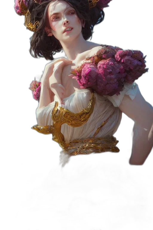 dress, crown, flower, face transparent PNG cut-out