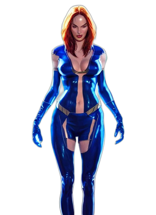 dress, jacket, concept art, comic book art, fantasy art, 3d render, neon lights, blue transparent PNG cut-out