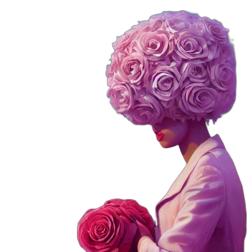hat, crown, flower, dress, photorealistic, concept art, 3d render, oil painting transparent PNG cut-out