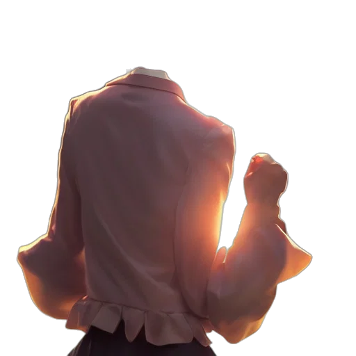 dress, jacket, staff, face transparent PNG cut-out