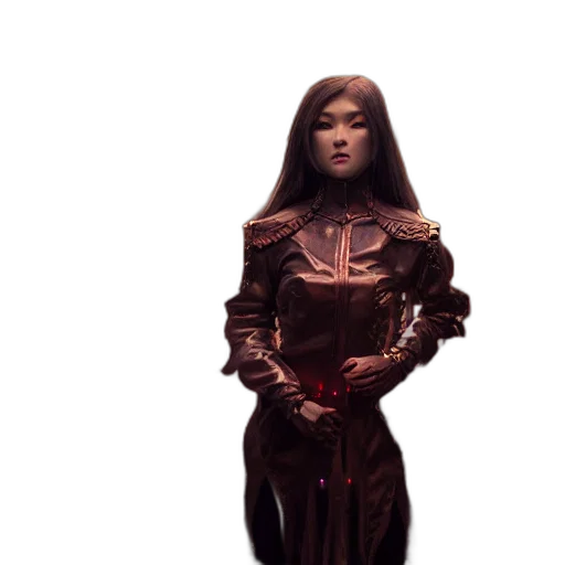 dress, robot, staff, creature transparent PNG cut-out