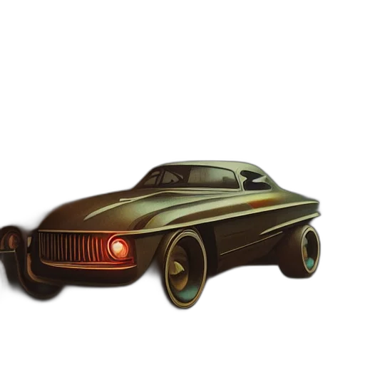 car, concept art, 3d render, photorealistic, watercolor, retro, futuristic, vintage transparent PNG cut-out