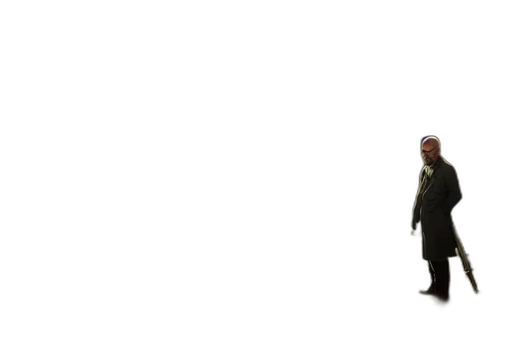 jacket, staff, weapon, creature transparent PNG cut-out