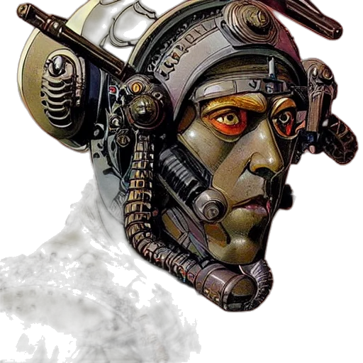 robot, mask, face, concept art, cyberpunk, fantasy art, comic book art, stunning transparent PNG cut-out